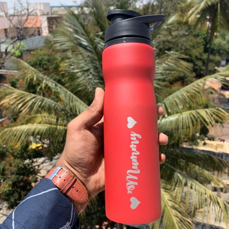 Personalized Steel Water Bottle (Red) Personalized Steel Water Bottle (Red)