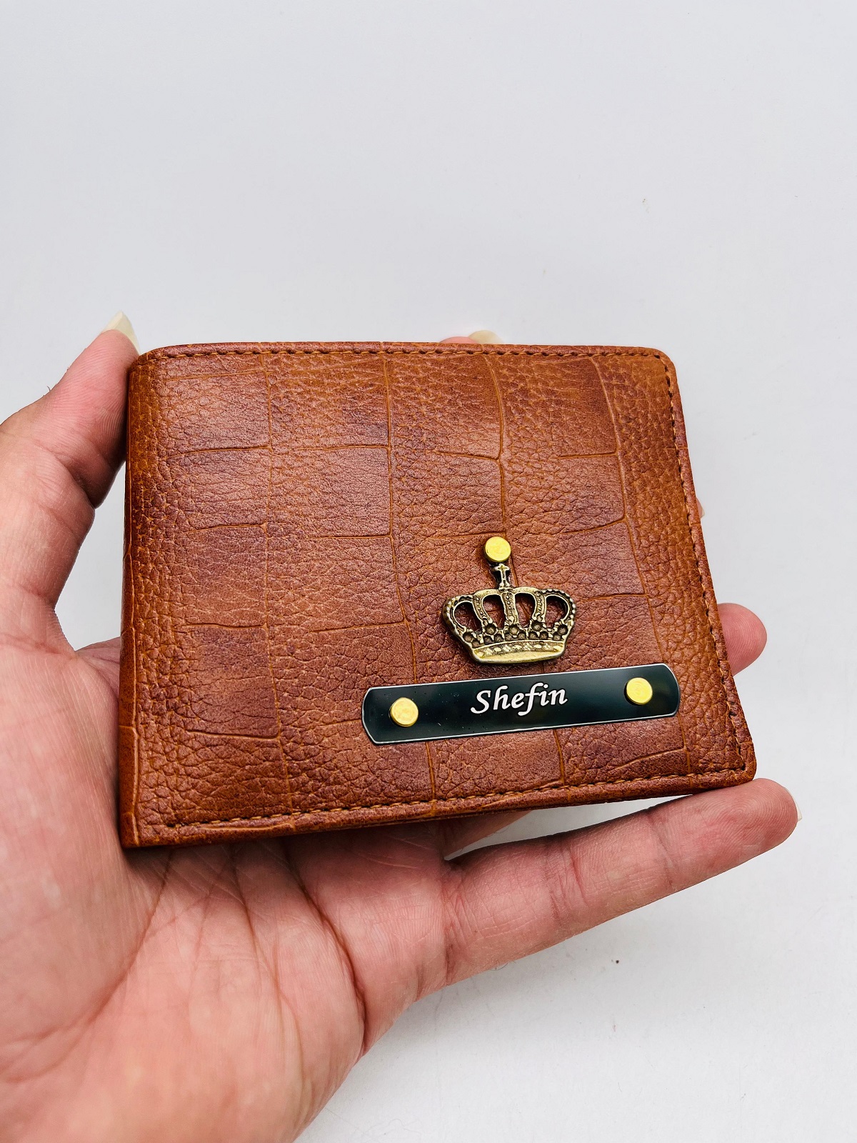 Personalized Men Wallet Tan