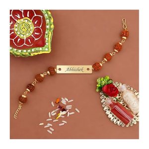 Personalized Rudraksh Rakhi With Name