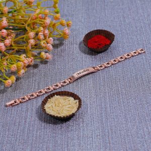 Customised Name Bracelet Rakhi Rose Gold