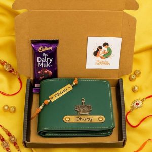 Customised Rakhi Wallet and Chocolate Combo