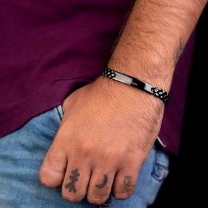 Personalised Bracelet Rakhi Black