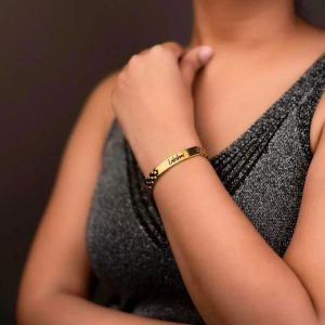Personalized Bracelet Rakhi Gold