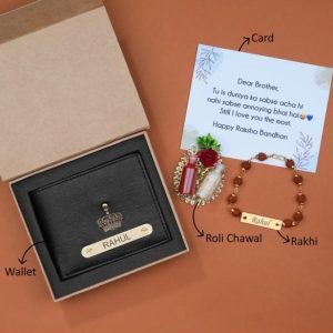 Rudraksha Rakhi and Wallet Combo