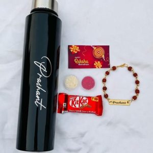 Customised Rakhi and Bottle Gift