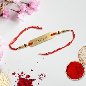 Personalized Leather Rakhi With Name