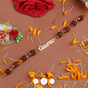 Customized Rudraksha Rakhi With Name